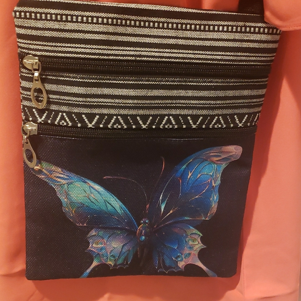 Butterfly Print Crossbody Bag